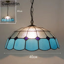 Turquoise and purple diamond square stained glass pendant light kitchen