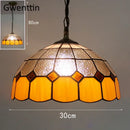 Turquoise and purple diamond square stained glass pendant light kitchen