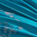 Turquoise blue satin jacquard embroidery bedding set for bedroom