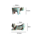 Turquoise ceramic cat succulent plant pot living room decor