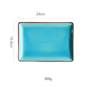 Turquoise crack glaze ceramic plate dining room square dish