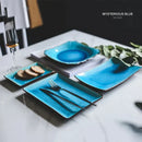 Turquoise crack glaze ceramic plate dining room square dish