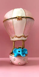 Turquoise enamel swan crystal animal figurines trinket box bedroom decor