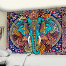 Turquoise & gold elephant mandala tapestry bedroom wall hanging