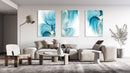 Turquoise Pattern Set of 3 Prints Modern Wall Art Modern Artwork