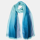 Sophia - Silk Scarf Shawl - Sea Blue