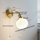 DecorBites™ Blue Glass Wall Sconce Pull Chain Switch Rotate Stair Light