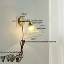 DecorBites™ Blue Glass Wall Sconce Pull Chain Switch Rotate Stair Light