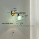 DecorBites™ Blue Glass Wall Sconce Pull Chain Switch Rotate Stair Light