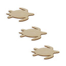 3 Turtles Unfinished Wooden Shapes Craft Cutouts DIY Unpainted 3D Plaques 4 Inches