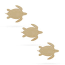 3 Turtles Unfinished Wooden Shapes Craft Cutouts DIY Unpainted 3D Plaques 4 Inches