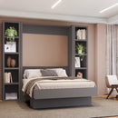 Dark Grey 84-in Tall Wooden Bookcase Shelf