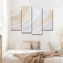 White And Gold Abstract Wall Art