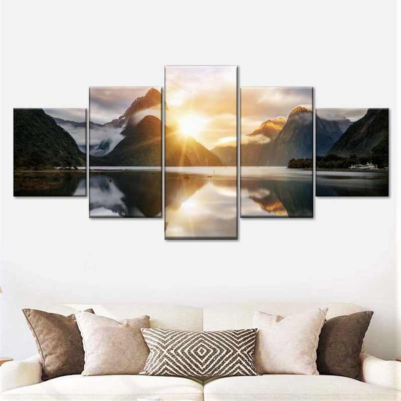 Milford Sound Mountain Sunrise Wall Art