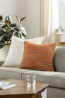 Trory Burnt Orange Throw Pillow