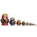 Set of 9 Rainbow Wooden Nesting Dolls  4.75 Inches