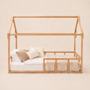 Twin Size Montessori House Bed for Kids with Fence