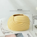 Twisted knot cream ceramic desktop storage tissue box – living room