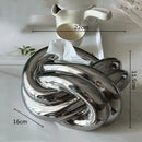 Twisted knot cream ceramic desktop storage tissue box – living room