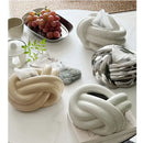 Twisted knot cream ceramic desktop storage tissue box – living room