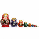 Set of 9 Rainbow Wooden Nesting Dolls  4.75 Inches
