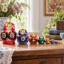 Set of 9 Rainbow Wooden Nesting Dolls  4.75 Inches