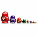 Set of 9 Rainbow Wooden Nesting Dolls  4.75 Inches