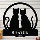 Two Cats w Name Sign