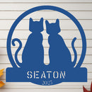 Two Cats w Name Sign
