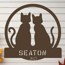 Two Cats w Name Sign