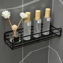 Two tier black metal corner storage shelves bathroom shower caddy