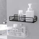 Two tier black metal corner storage shelves bathroom shower caddy