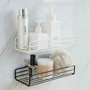Two tier black metal corner storage shelves bathroom shower caddy