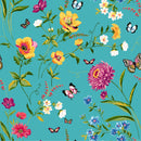 Fashionable Blue Floral Wallpaper Chic