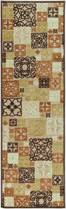 Woodbine Modern Orange/Beige/Olive Area Rug