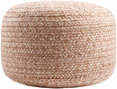 Tonanitla Natural Fiber Blush Knitted Outdoor Pouf