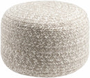 Tonanitla Natural Fiber Light Gray Knitted Outdoor Pouf