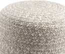 Tonanitla Natural Fiber Light Gray Knitted Outdoor Pouf
