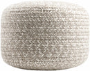 Tonanitla Natural Fiber Light Gray Knitted Outdoor Pouf
