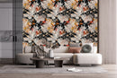 Voguish Dark Wallpaper with Flowers