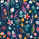 Contemporary Dark Blue Wallpaper with Flowers Chic
