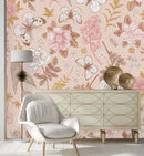Pink Vintage Floral Wallpaper