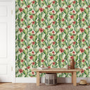 Hand Drawn Cactus with Red Flowers Wallpaper