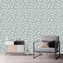 Blue Little Floral Pattern Wallpaper