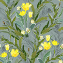 Stylish Grey Wallpaper with Tulips Tasteful