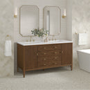 James Martin Myrrin 60" Double Bathroom Vanity, Mid-Century Walnut
