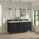 James Martin Lorelai 72" Double Bathroom Vanity, Black Onyx