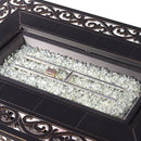 Aluminum 48-in Rectangular Patio Fire Table and Swivel Rocker Set