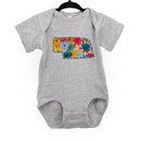 Nebraska Floral Tee | Grey & Floral Design | Infant & Youth Sizes | Pretty & Fabulous