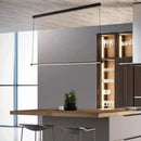Ultra slim tube led office hanging lamp in black for dining rooms